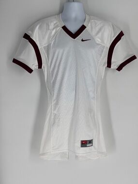 NWT Nike Mens Football Athletic Practice Mesh Jersey White / Burgundy Size: M